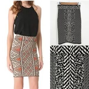 BCBG MaxAzria Bandage Skirt Boho Chic Retro Stretch Pencil